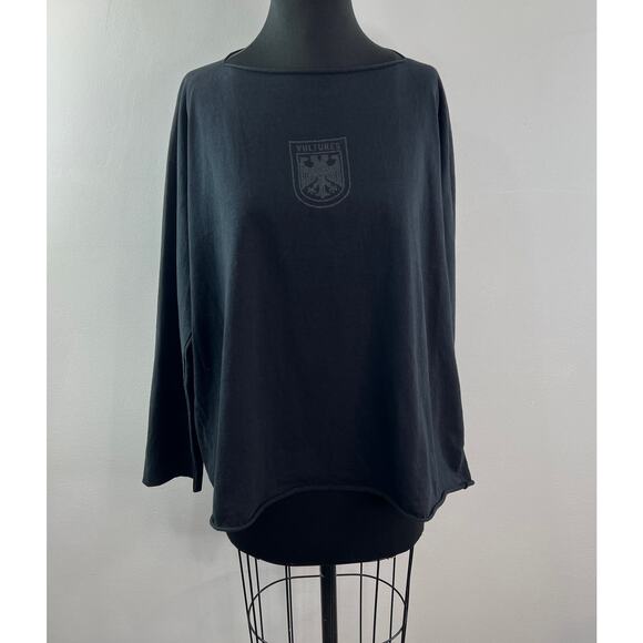 Kanye West VULTURES Black Top Graphic Round Long Sleeve Pullover Top Size 1 L XL - Picture 2 of 4